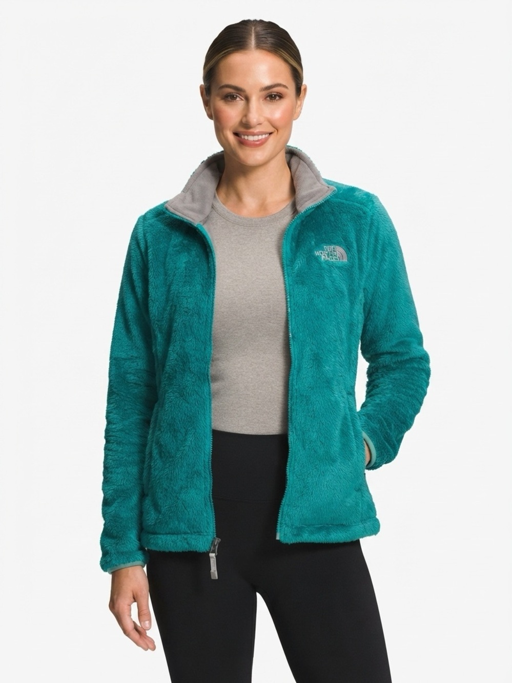 The North Face Osito Full Zip Fleece Jacket Womens Medium Teal Silken